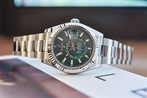 rolex sky-dweller green price|pre owned rolex sky dweller.